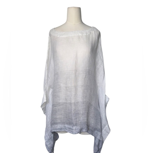 J. McLaughlin 100 % Linen Ombre Stripe Tunic kimonk size M/L - Picture 5 of 9